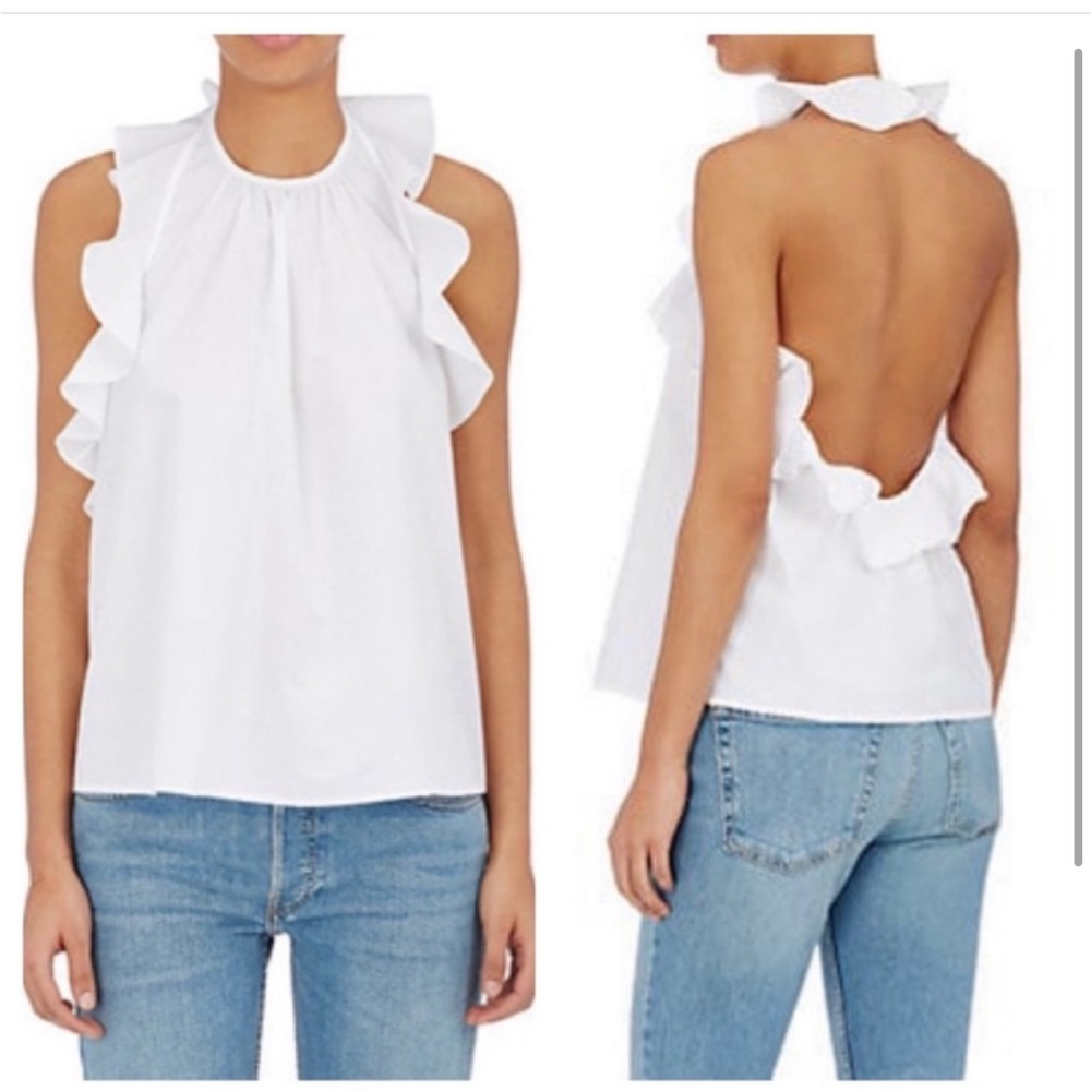 Ulla Johnson Poplin ruffled halter 100% cotton